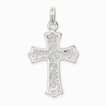 Sterling Silver Rhodium-plated Filigree Cross Charm - Product Photo