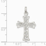 Sterling Silver Rhodium-plated Filigree Cross Charm - Product Photo