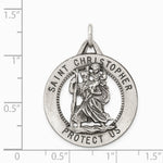 Sterling Silver Antiqued St. Christopher Medal - Product Photo