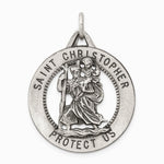 Sterling Silver Antiqued St. Christopher Medal - Product Photo