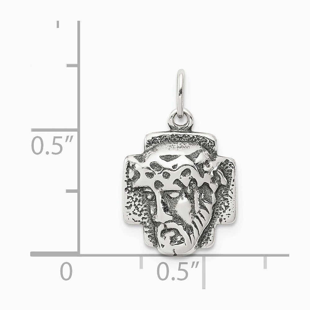 Sterling Silver Antiqued Ecce Homo Medal - Product Photo