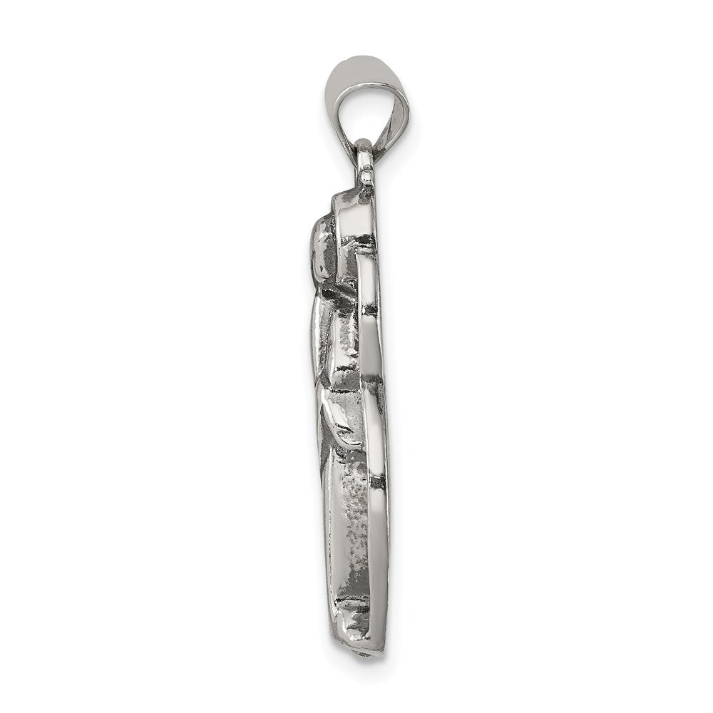 Sterling Silver Antiqued Blessed Mary Charm - Product Photo
