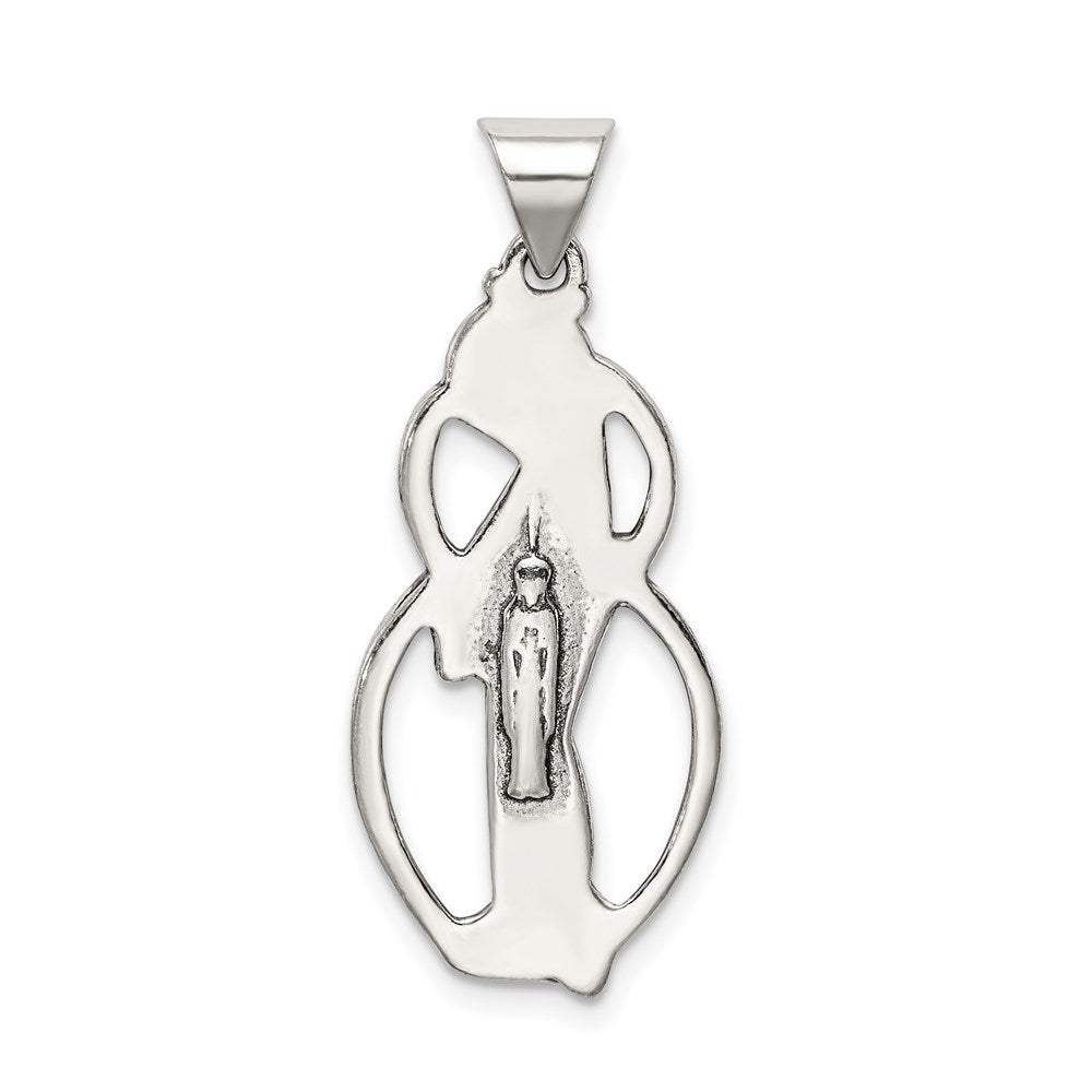 Sterling Silver Antiqued Blessed Mary Charm - Product Photo