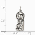 Sterling Silver Antiqued Blessed Mary & Child Jesus Charm - Product Photo
