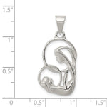 Sterling Silver Blessed Mary & Child Jesus Antique Finish Charm - Product Photo