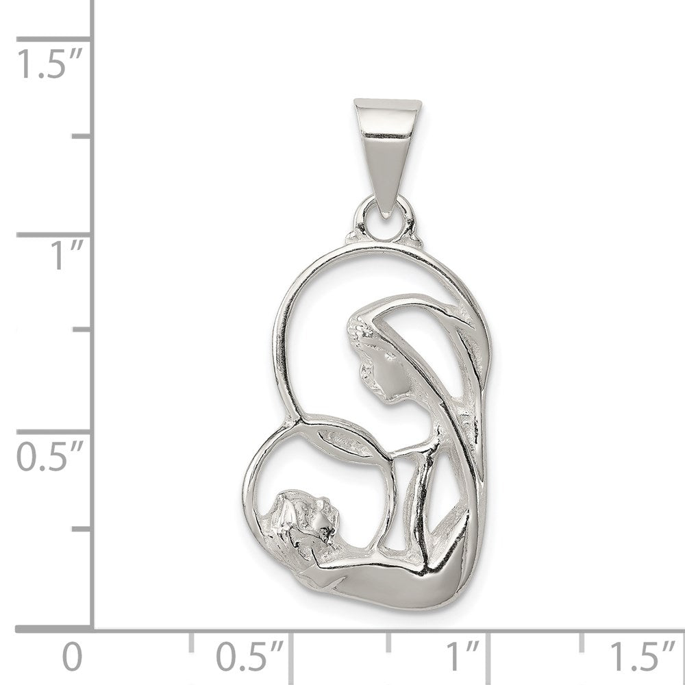 Sterling Silver Blessed Mary & Child Jesus Antique Finish Charm - Product Photo