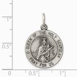 Sterling Silver Antiqued Queen of the Holy Scapular Medal - Product Photo
