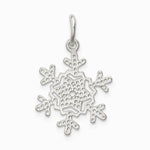 Sterling Silver Diamond Cut Snowflake Charm - Product Photo