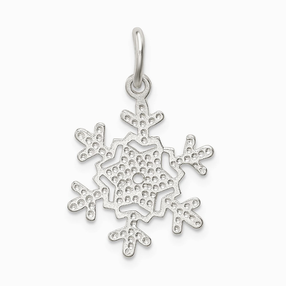 Sterling Silver Diamond Cut Snowflake Charm - Product Photo