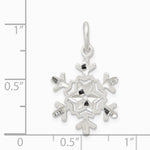 Sterling Silver Diamond Cut Snowflake Charm - Product Photo