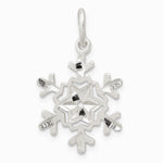 Sterling Silver Diamond Cut Snowflake Charm - Product Photo