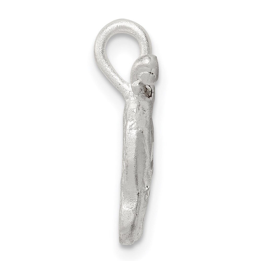 Sterling Silver Diamond Cut Violin Pendant - Product Photo