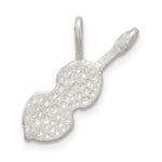 Sterling Silver Diamond Cut Violin Pendant - Product Photo