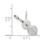 Sterling Silver Diamond Cut Violin Pendant - Product Photo