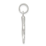 Sterling Silver Rhodium-plated Whale Tail Charm - Product Photo