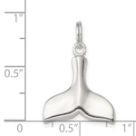 Sterling Silver Rhodium-plated Whale Tail Charm - Product Photo