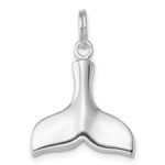 Sterling Silver Rhodium-plated Whale Tail Charm - Product Photo