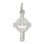 Sterling Silver Dove Cross Charm - Product Photo
