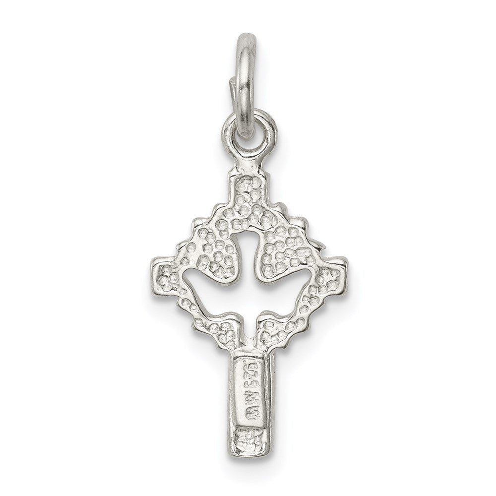 Sterling Silver Dove Cross Charm - Product Photo