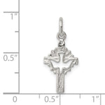 Sterling Silver Dove Cross Charm - Product Photo