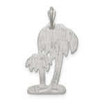 Sterling Silver Diamond Cut Palm Trees Pendant Charm - Product Photo
