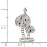Sterling Silver Diamond Cut Palm Trees Pendant Charm - Product Photo