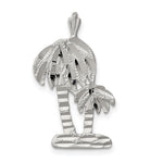 Sterling Silver Diamond Cut Palm Trees Pendant Charm - Product Photo