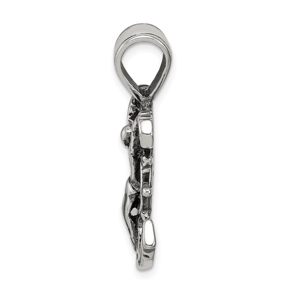 Sterling Silver Antiqued Mariner's Crucifix Pendant - Product Photo