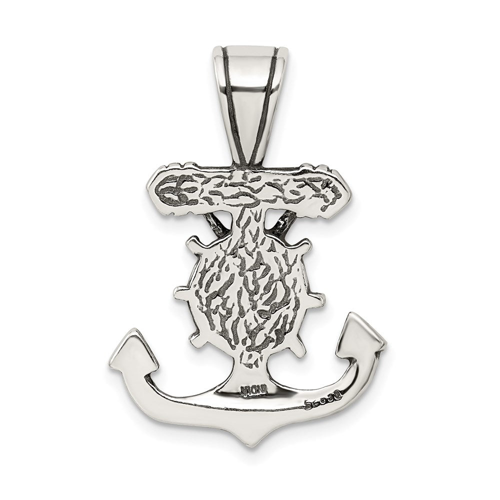 Sterling Silver Antiqued Mariner's Crucifix Pendant - Product Photo