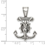 Sterling Silver Antiqued Mariner's Crucifix Pendant - Product Photo
