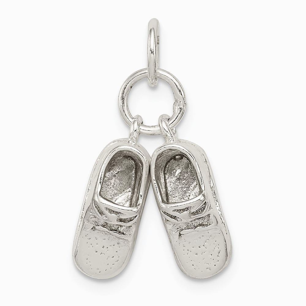 Sterling Silver Baby Shoes Charm - Product Photo