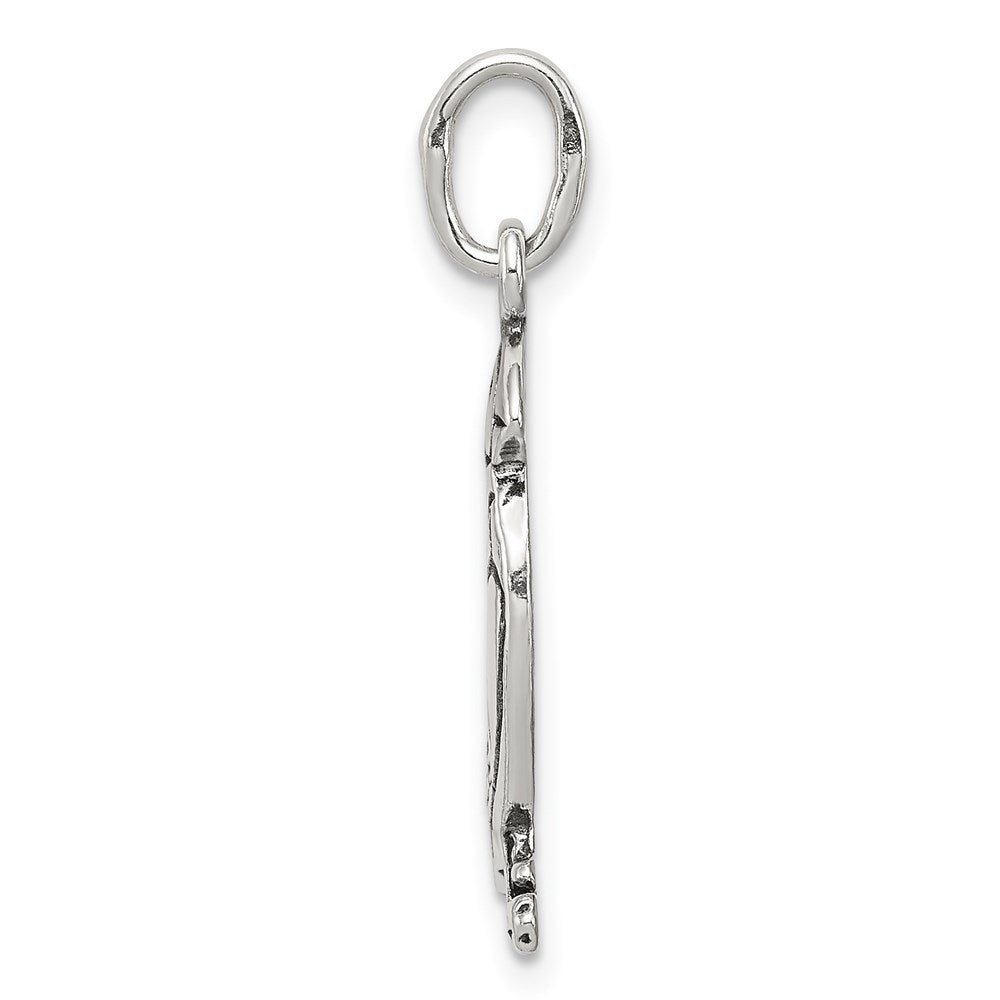 Sterling Silver Antiqued Puffin Charm - Product Photo
