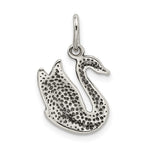 Sterling Silver Antiqued Swan Charm - Product Photo