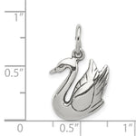 Sterling Silver Antiqued Swan Charm - Product Photo