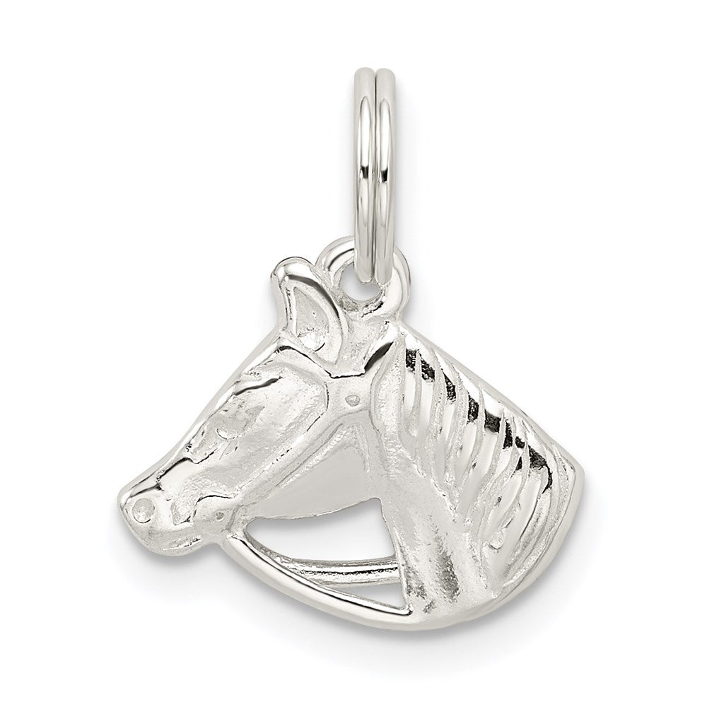 Sterling Silver Horse Head with Bridle Charm - Product Photo