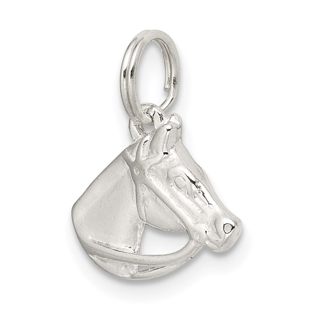 Sterling Silver Horse Head with Bridle Charm - Product Photo