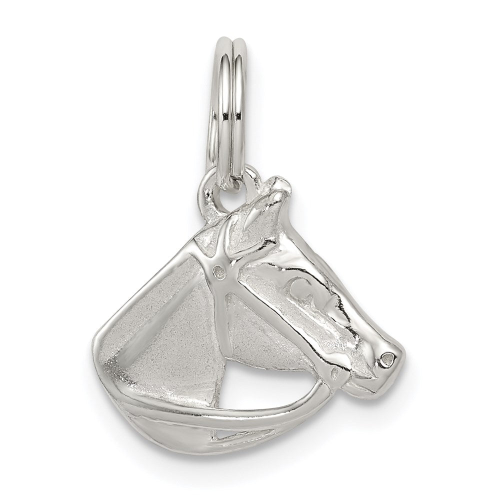 Sterling Silver Horse Head with Bridle Charm - Product Photo