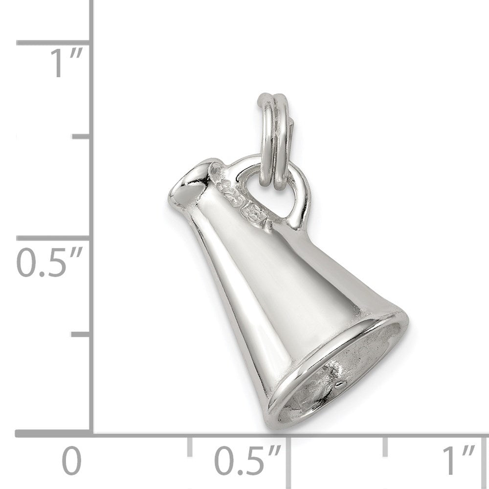 Sterling Silver Rhodium-plated Megaphone Charm - Product Photo