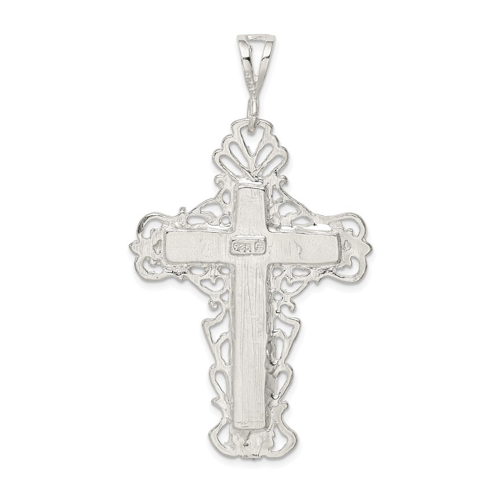 Sterling Silver Diamond-Cut Crucifix Pendant - Product Photo