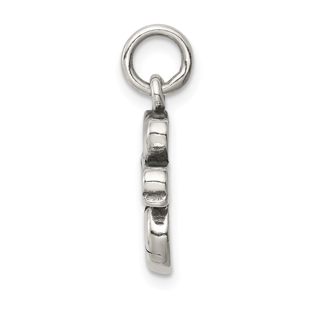 Sterling Silver Antique I (heart) Soccer Charm - Product Photo