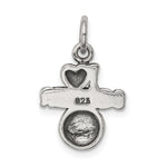 Sterling Silver Antique I (heart) Soccer Charm - Product Photo