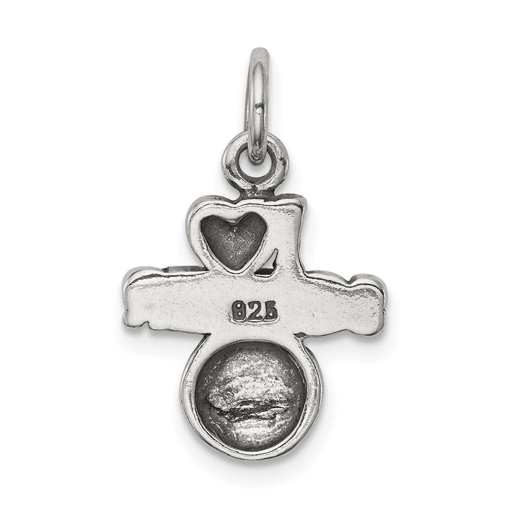 Sterling Silver Antique I (heart) Soccer Charm - Product Photo