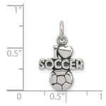 Sterling Silver Antique I (heart) Soccer Charm - Product Photo