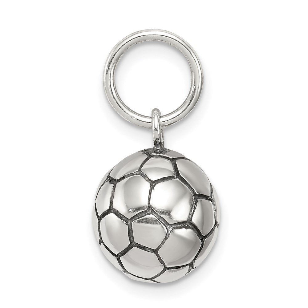 Sterling Silver Antique Soccer Ball Charm - Product Photo
