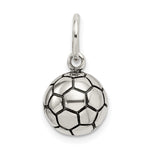 Sterling Silver Antique Soccer Ball Charm - Product Photo
