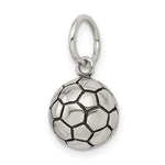 Sterling Silver Antique Soccer Ball Charm - Product Photo