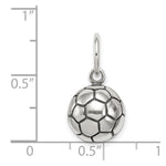 Sterling Silver Antique Soccer Ball Charm - Product Photo