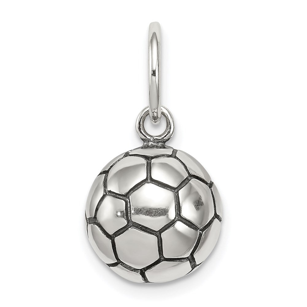 Sterling Silver Antique Soccer Ball Charm - Product Photo