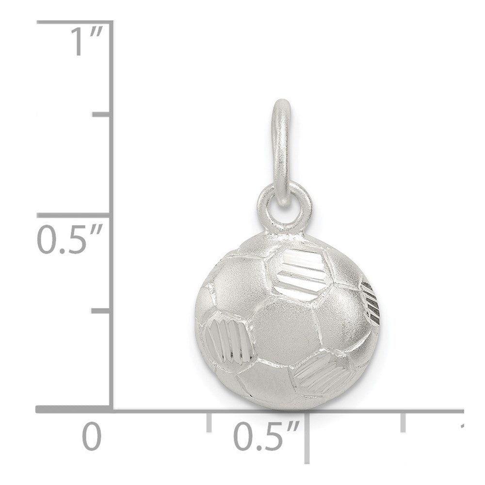 Sterling Silver Diamond Cut Soccer Ball Charm - Product Photo