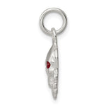 Sterling Silver Red CZ Skull Charm - Product Photo